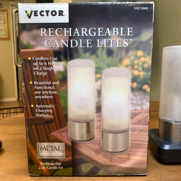 Vector Rechargeable Candle Lights, 2 Piece Set - Picture 4 of 7